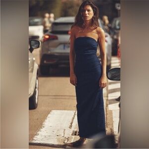 Zara Strapless Denim Dress